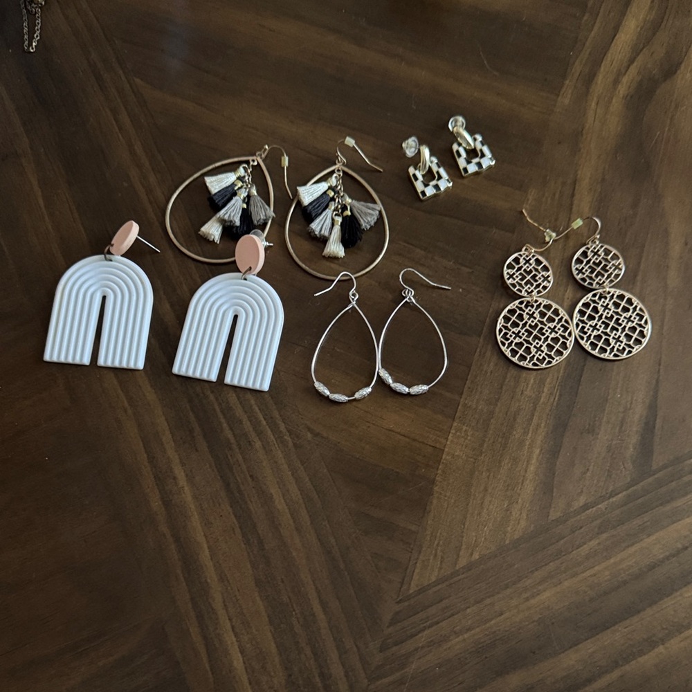Modern Boho Earring Bundle | Clay Arches, Tassels, & Checkered Studs
